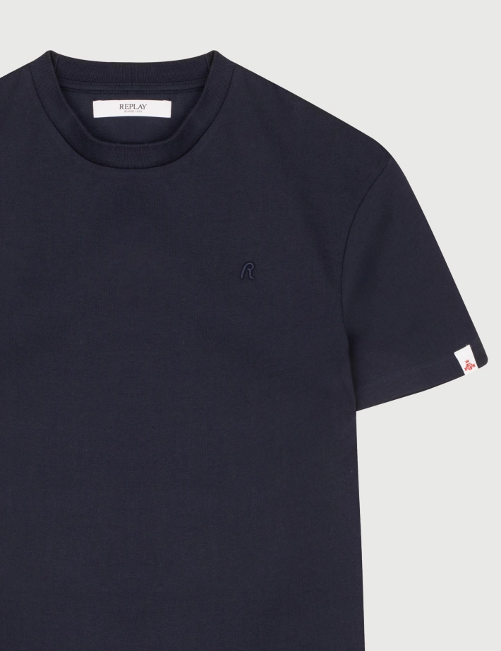 REPLAY T-Shirt Homme Manches Courtes Relaxed Bleu