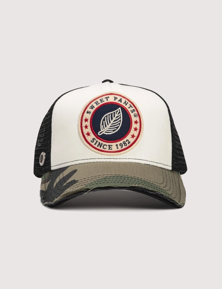 SWEET PANTS Casquette Home Run Print Camo Off White