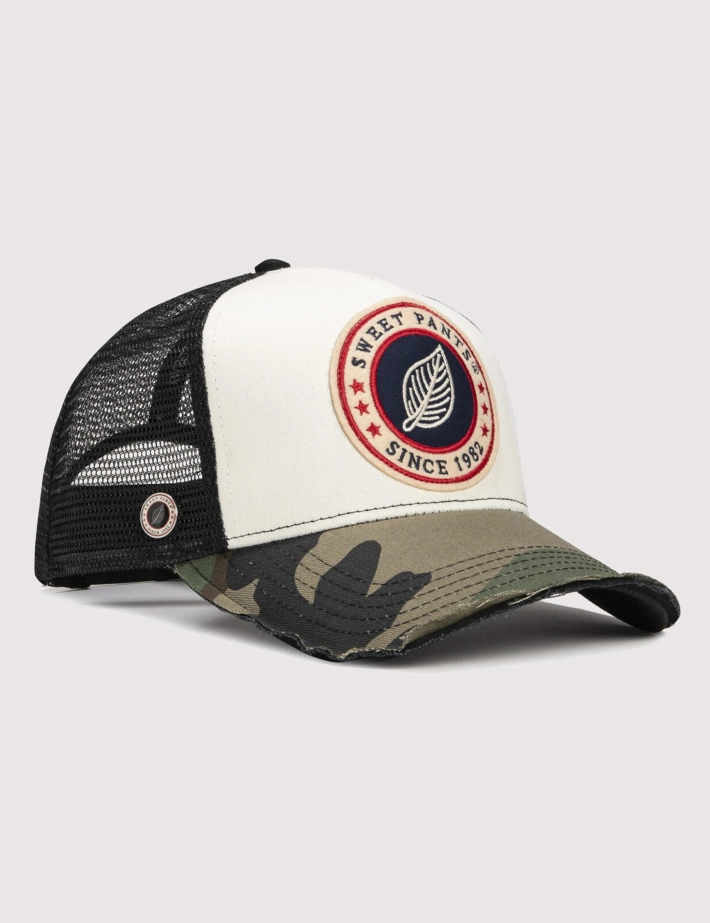 SWEET PANTS Casquette Home Run Print Camo Off White - 3