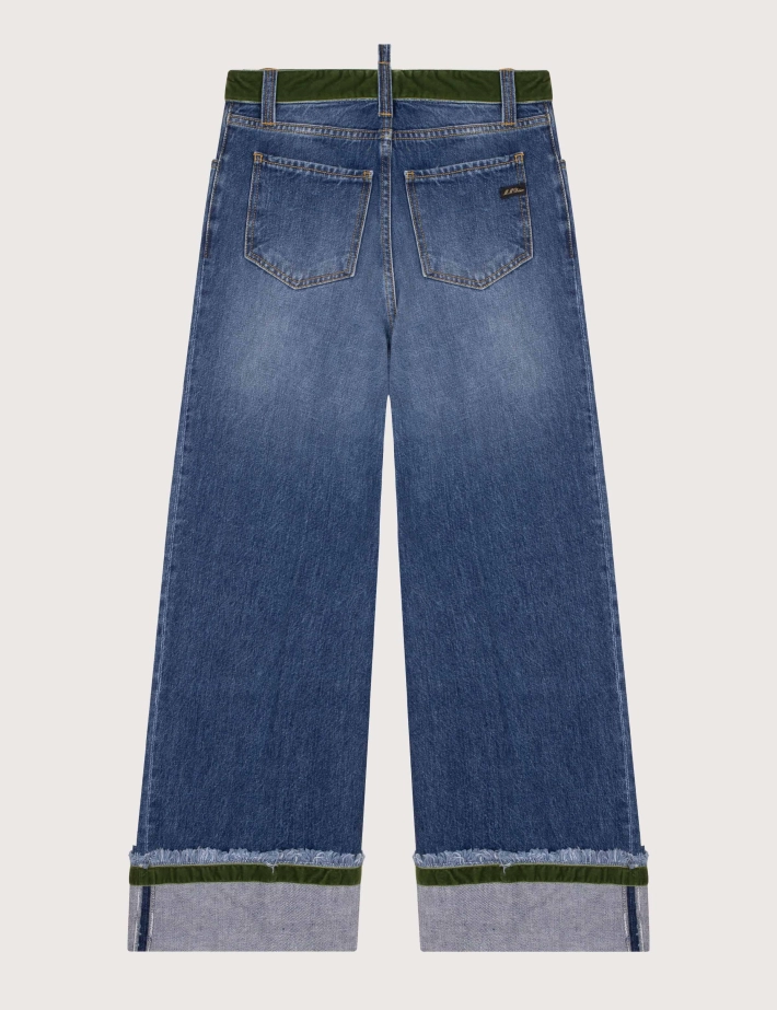 Maurizio Massimino Jean Femme Boy Palazzo Ceinture Kaki 1112 - 2