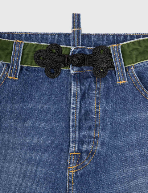 Maurizio Massimino Jean Femme Boy Palazzo Ceinture Kaki 1112 - 4