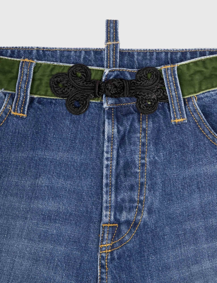 Maurizio Massimino Jean Femme Boy Palazzo Ceinture Kaki 1112 - 4