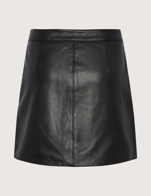 Y.A.S Jupe en Cuir Lyma Noir - 4