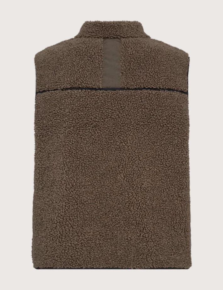 MOS MOSH Veste Sans Manches Femme Rowe Teddy Marron - 4