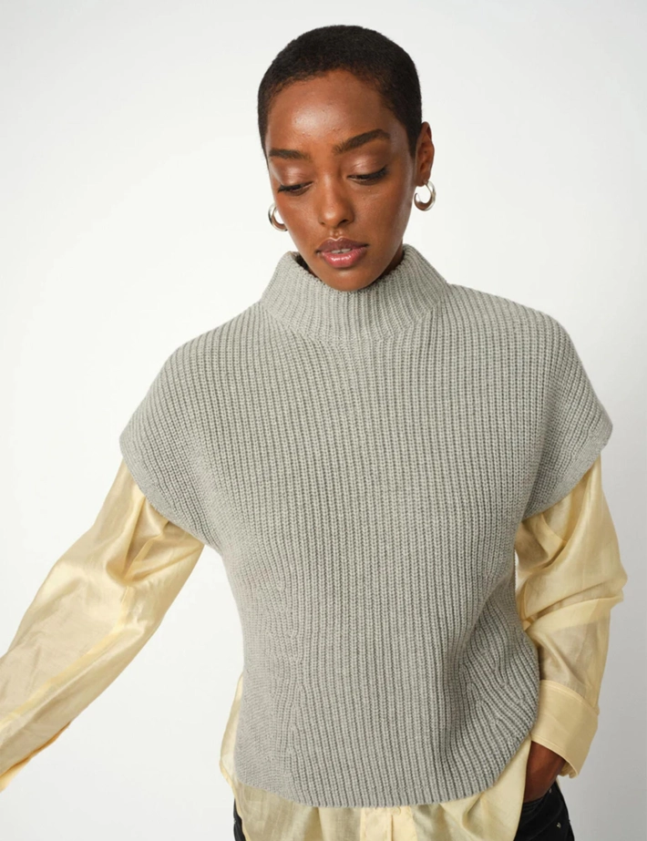 MOS MOSH Top Col Cheminé Femme Biola Bine Gris - 2