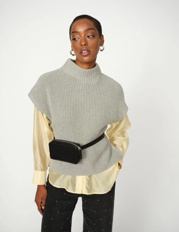 MOS MOSH Top Col Cheminé Femme Biola Bine Gris - 3