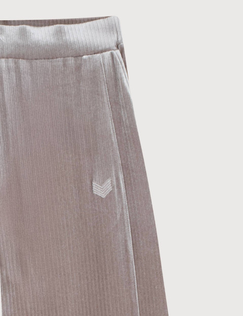 HBT Precieux Shiny Velvet | Chloe Pantalon Femme Taupe - 2
