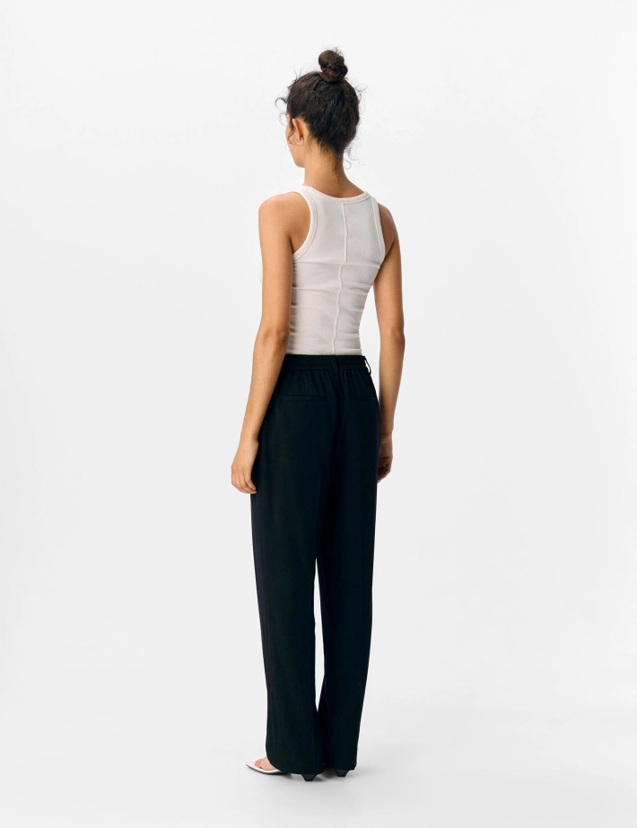 OBJECT Pantalon Large Femme Lisa Noir - 5