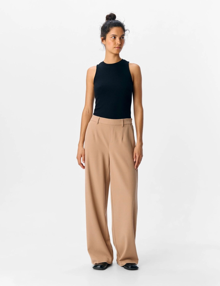 OBJECT Pantalon Large Femme Lisa Camel - 4