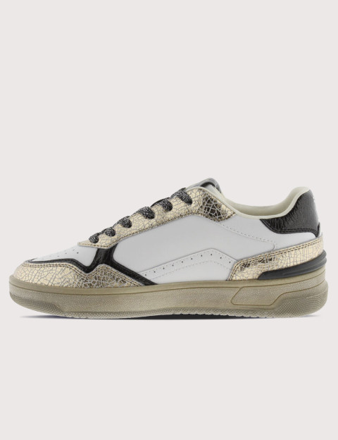 VICTORIA Baskets Basses Femme C80 Metal Blanc Doré - 3