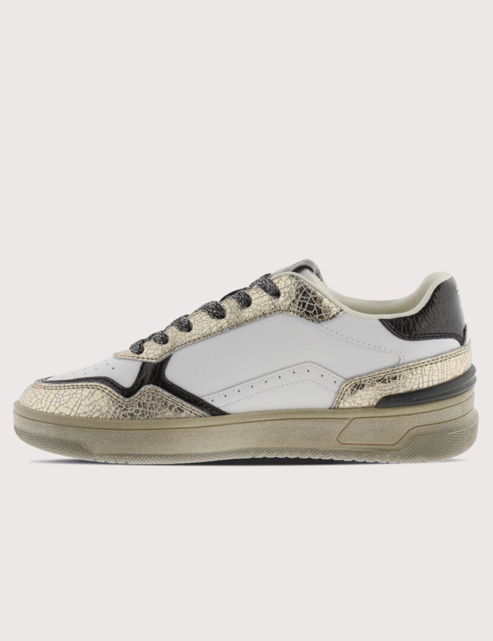 VICTORIA Baskets Basses Femme C80 Metal Blanc Doré - 3