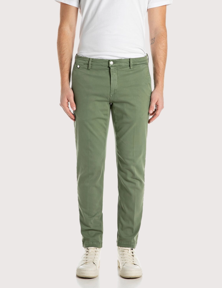 REPLAY Chino Homme Regular Benni Vert Kaki