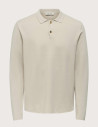 Only & Sons Polo Homme Manches Longues Cooper Gris Clair