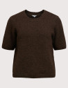 OBJECT Pull en Laine Manches Courtes Femme Saggia Marron