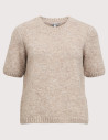 OBJECT Pull en Laine Manches Courtes Femme Saggia Beige