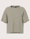 PIECES T-Shirt Manches Courtes Col Rond Bree Taupe