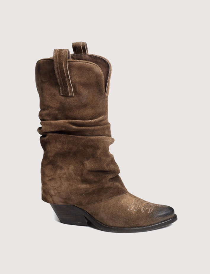 History 541 Bottes Santiags Camoscio Daim India 25 Marron