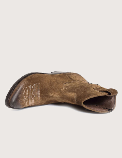 History 541 Bottines Santiags Basses Camoscio Daim K225 Marron - 4
