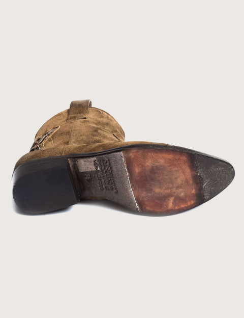 History 541 Bottines Santiags Basses Camoscio Daim K225 Marron - 5