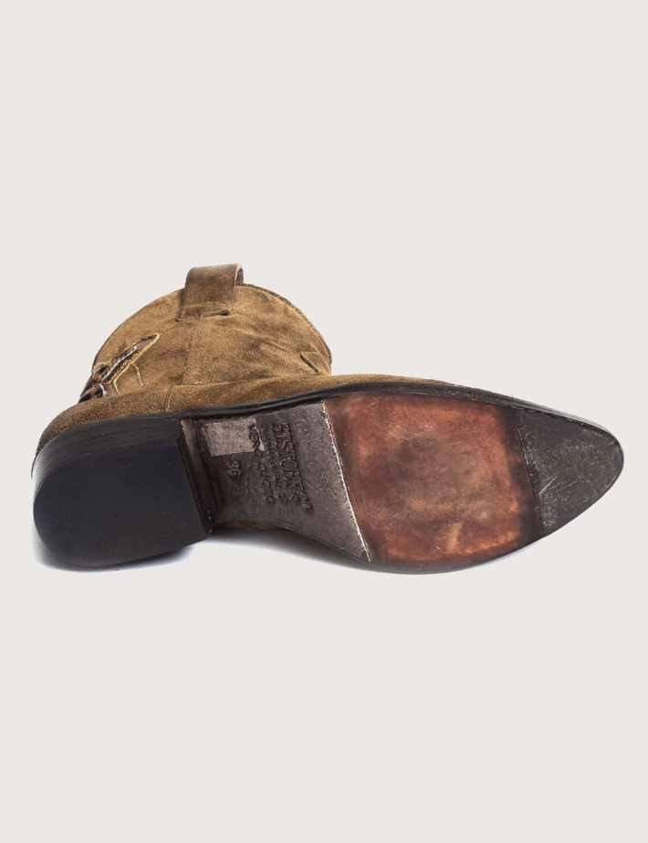 History 541 Bottines Santiags Basses Camoscio Daim K225 Marron - 5
