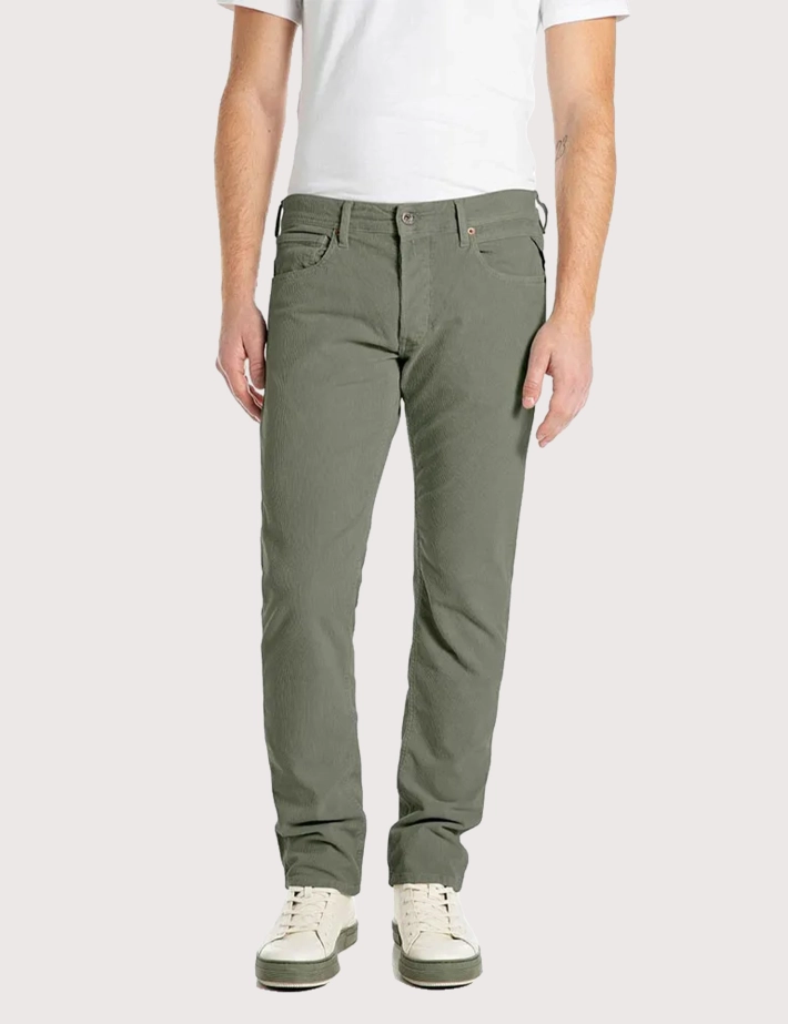 REPLAY Jean Homme Grover Coupe Droite 795 Kaki
