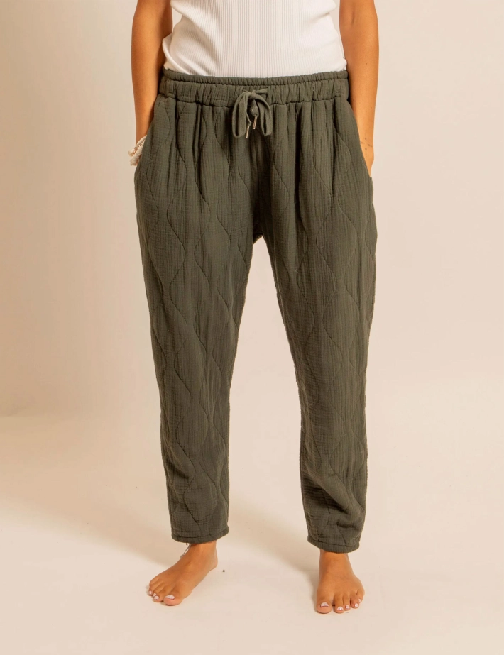AOKYANOS Pantalon Femme Boston Vert Kaki