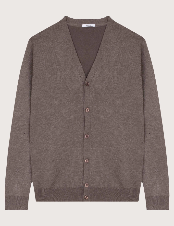 SSEINSE Cardigan Homme Col V Kaki Militaire