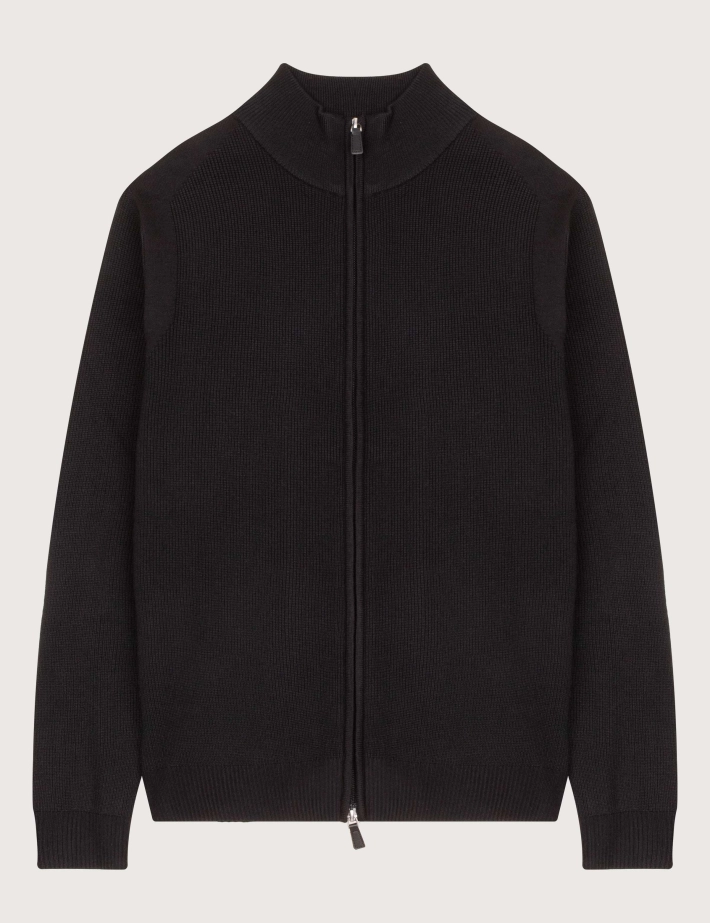 SSEINSE Cardigan Homme Zip Noir