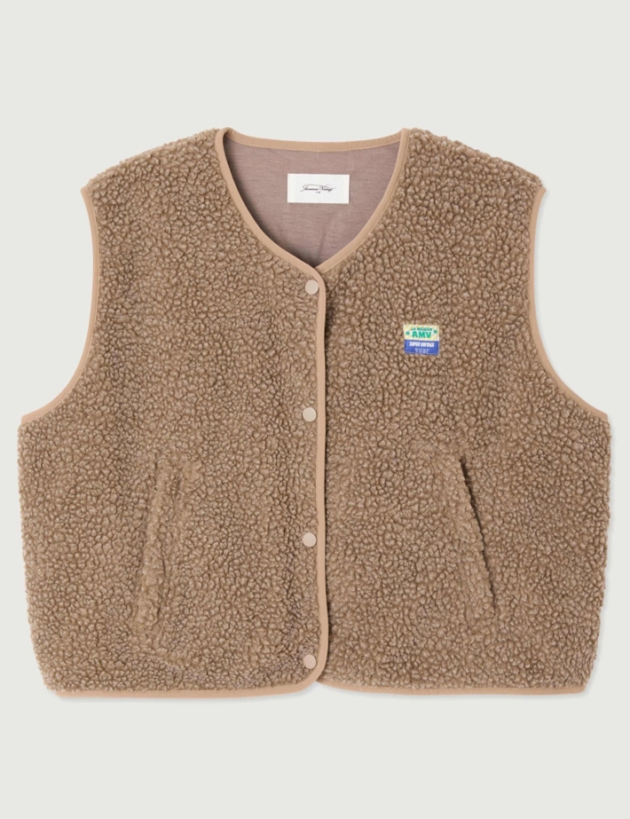 American Vintage Veste Courte Sans Manches Femme Hoktown Muscade Chiné - 2