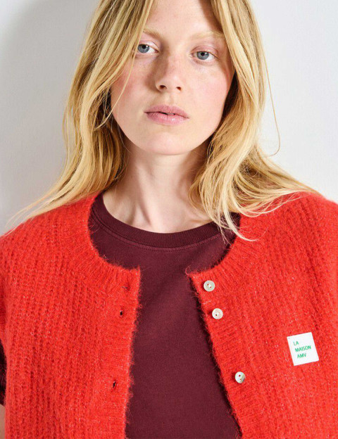 American Vintage Gilet Femme Sans Manches East Rouge Chiné - 4
