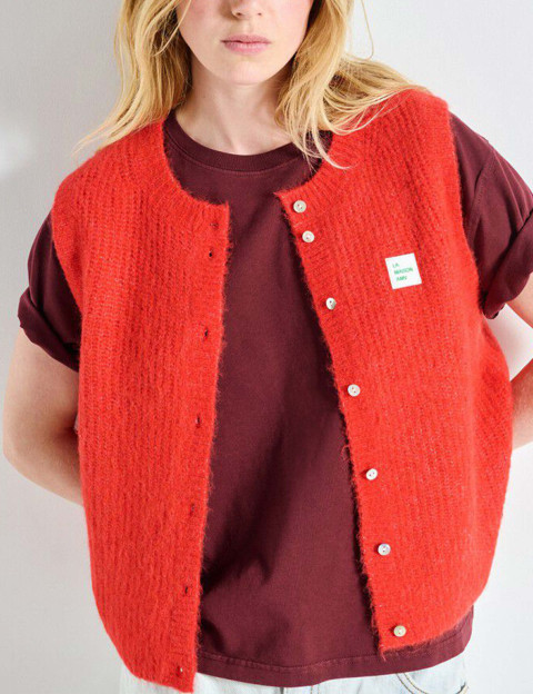 American Vintage Gilet Femme Sans Manches East Rouge Chiné - 2