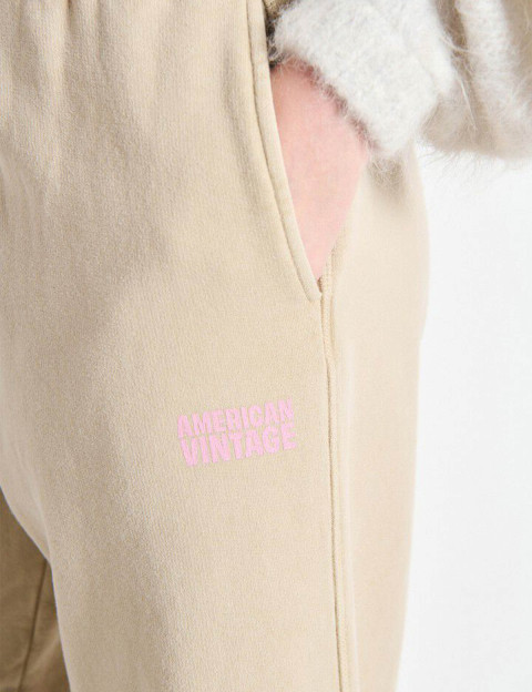 American Vintage Jogging Droit Femme Plizzy Beige Vintage - 4
