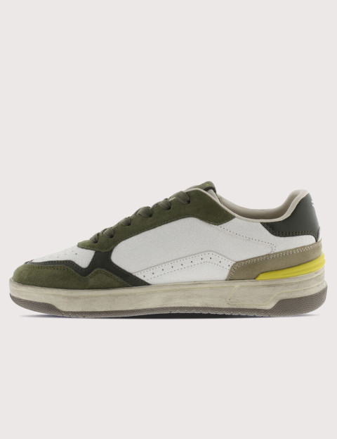 VICTORIA Baskets Basses Homme C80 Sport Mix Blanc Vert Kaki - 4