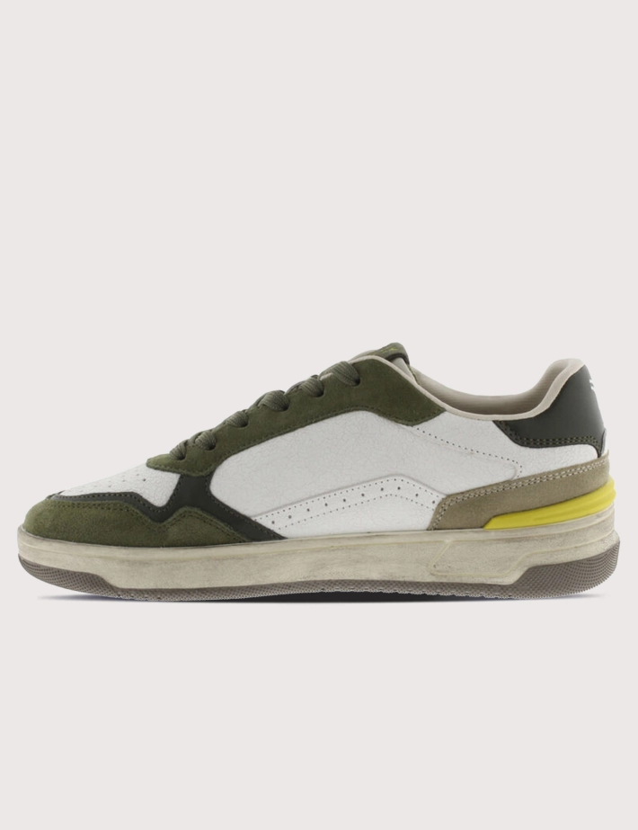 VICTORIA Baskets Basses Homme C80 Sport Mix Blanc Vert Kaki - 4