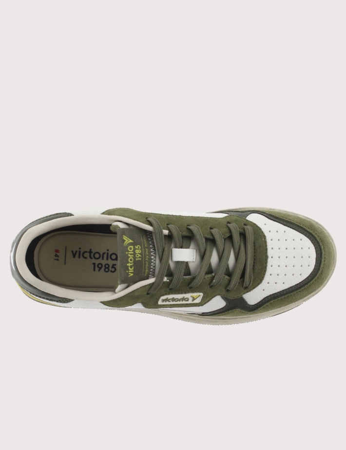 VICTORIA Baskets Basses Homme C80 Sport Mix Blanc Vert Kaki - 3