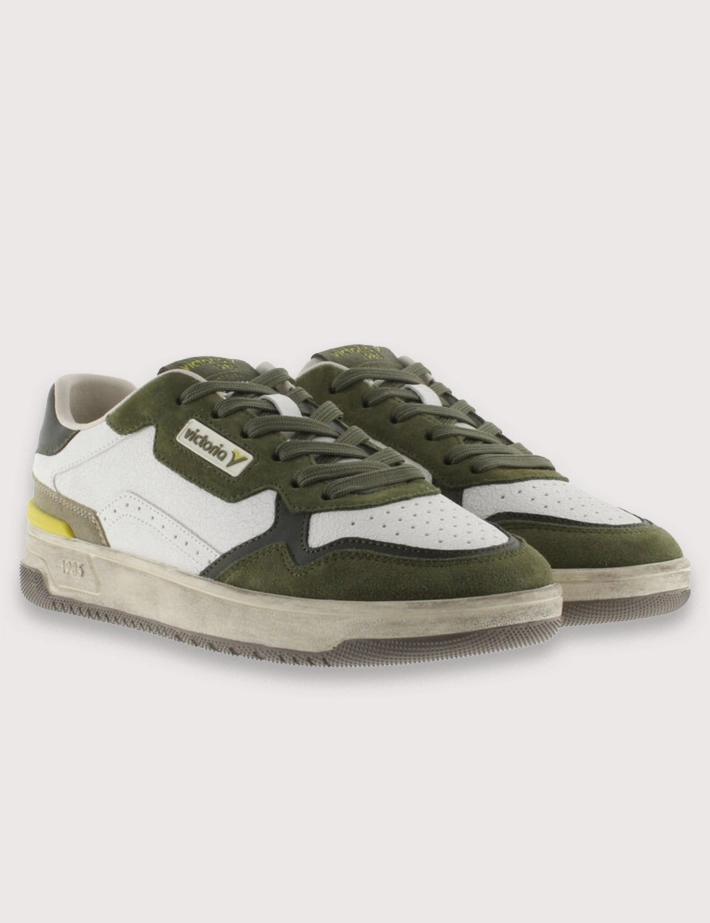 VICTORIA Baskets Basses Homme C80 Sport Mix Blanc Vert Kaki - 2