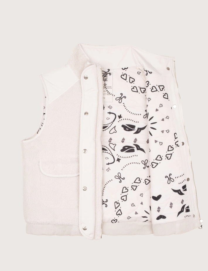 One Tee Gilet Femme Sans Manches Sherpa Erika Blanc - 2