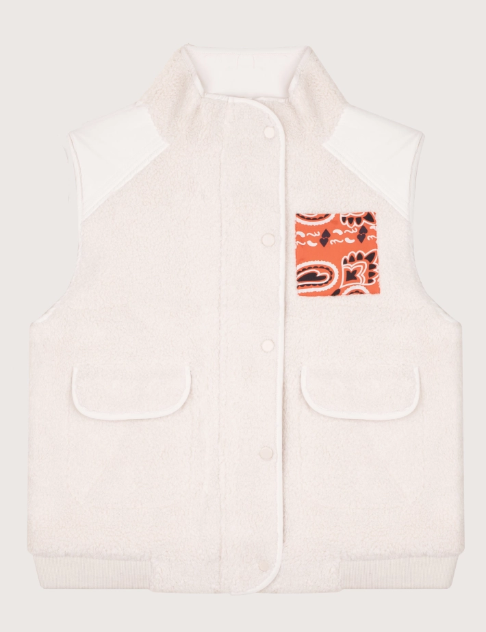 One Tee Gilet Femme Sans Manches Sherpa Erika Blanc