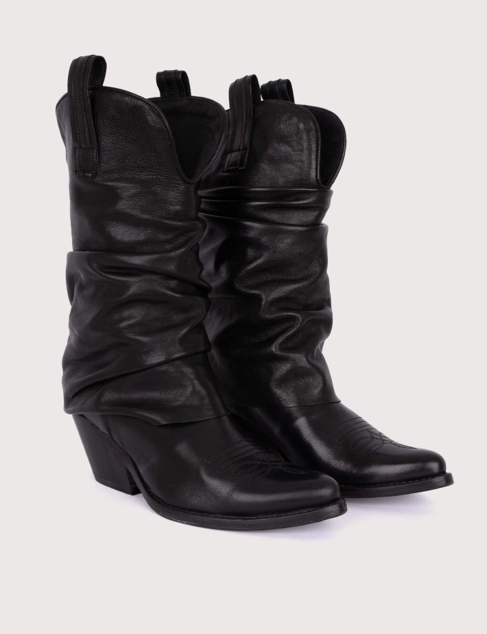 History 541 Bottes Santiags Missouri Cuir India 25 Noir - 2