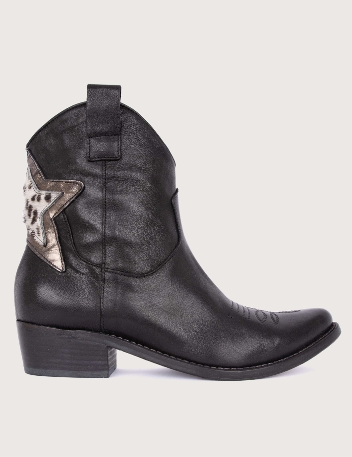 History 541 Bottines Santiags Basses Missouri Cuir K225 Noir - 2