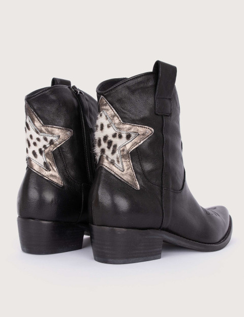 History 541 Bottines Santiags Basses Missouri Cuir K225 Noir - 4