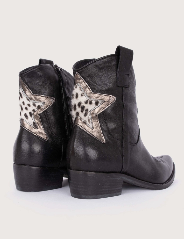 History 541 Bottines Santiags Basses Missouri Cuir K225 Noir - 4