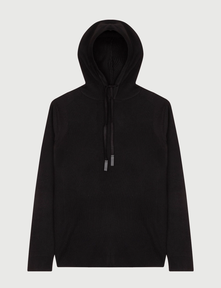 SSEINSE Pull à Capuche Homme Noir