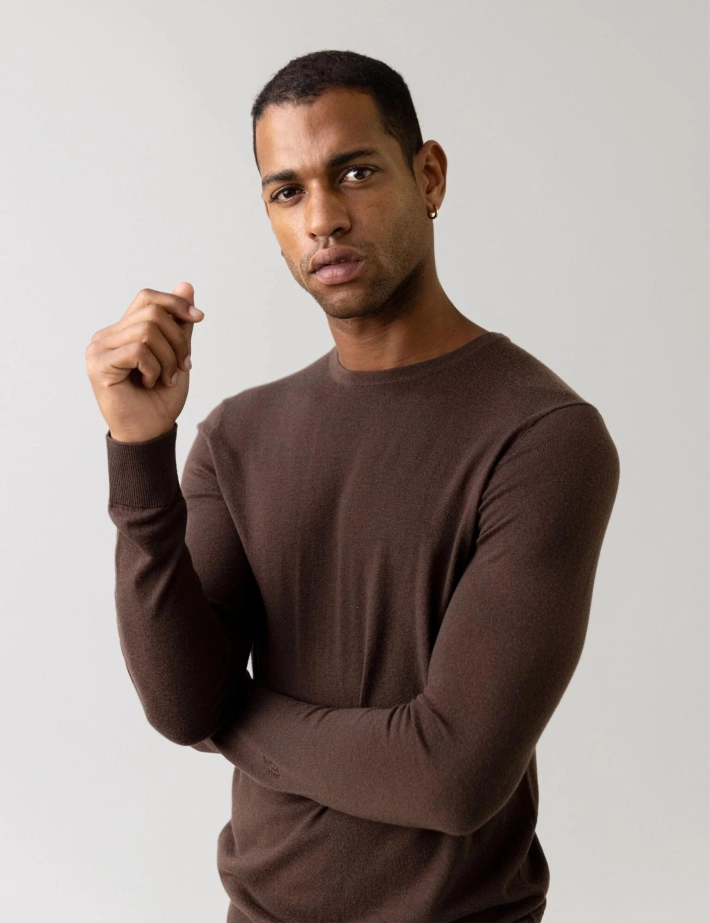 MOS MOSH Tricot Homme Adam Marron Chocolat - 3