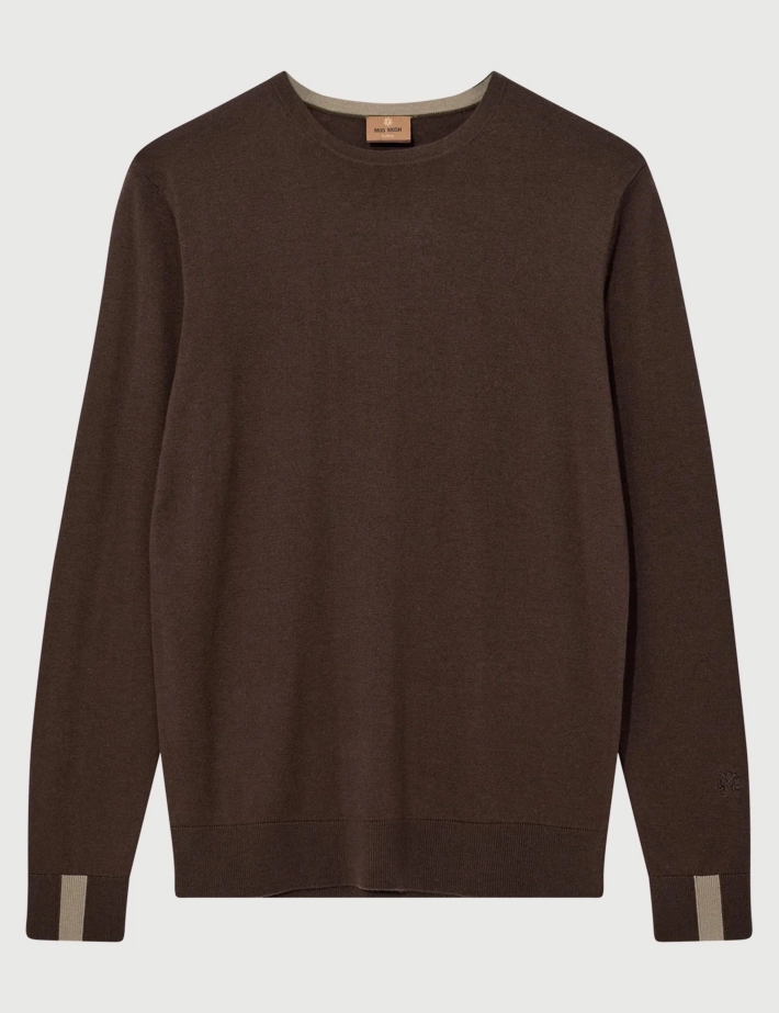 MOS MOSH Tricot Homme Adam Marron Chocolat