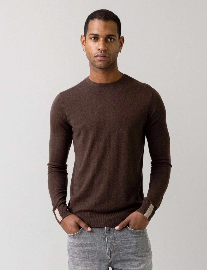 MOS MOSH Tricot Homme Adam Marron Chocolat - 2