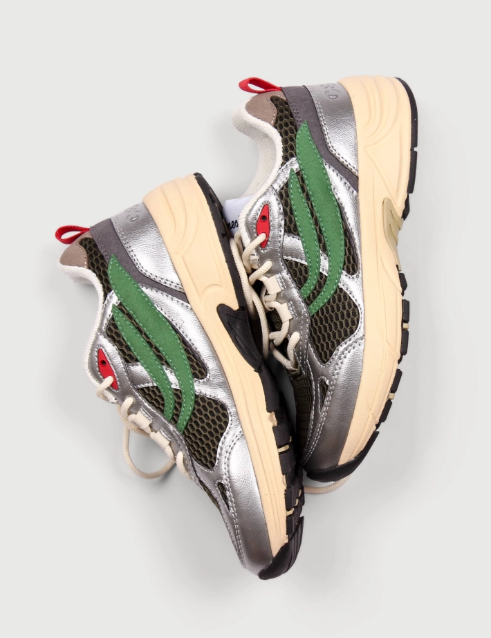 Genesis Baskets Femme G-Eco Contra Mesh Argent Kaki - 3