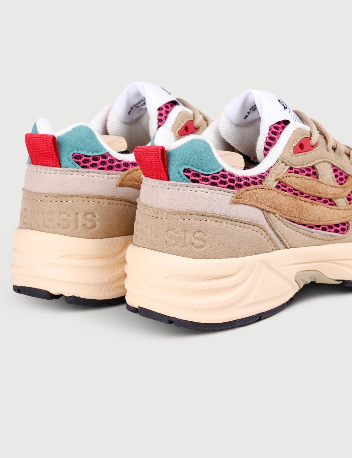 Genesis Baskets Femme G-Eco Contra Mesh Beige Corail - 2