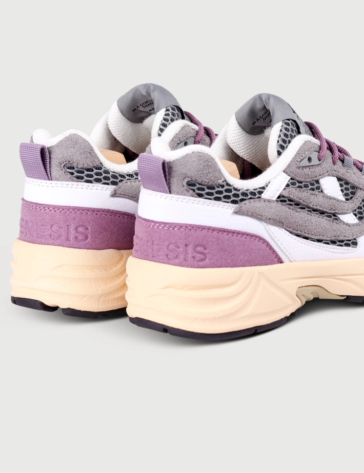Genesis Baskets Femme G-Eco Multi Mesh Gris Blanc Lavande - 3