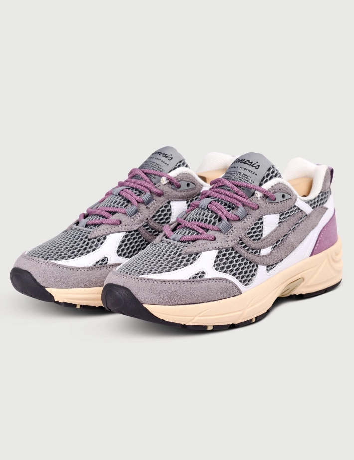Genesis Baskets Femme G-Eco Multi Mesh Gris Blanc Lavande - 2